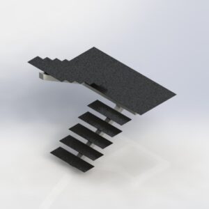 П-образная лестница на монокосоуре с площадкой и поворотом на 180°